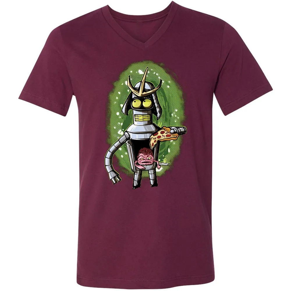 Unisex V-Neck T-Shirt - 22Q6MAA6 - Maroon - 6
