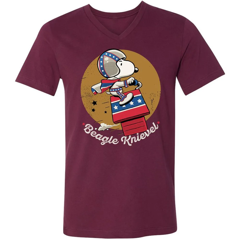 Unisex V-Neck T-Shirt - K614P9HG - Maroon - 6