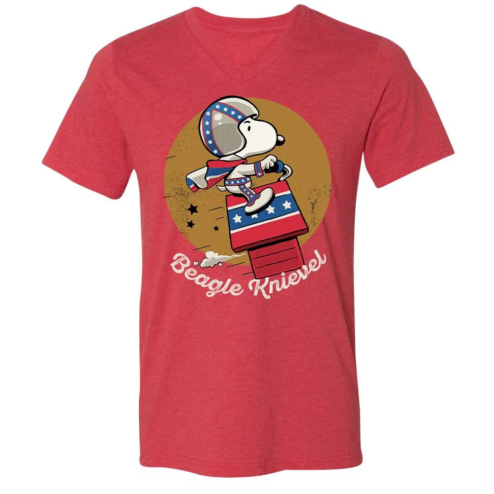 Unisex V-Neck T-Shirt - K614P9HG - Heather Red - 16