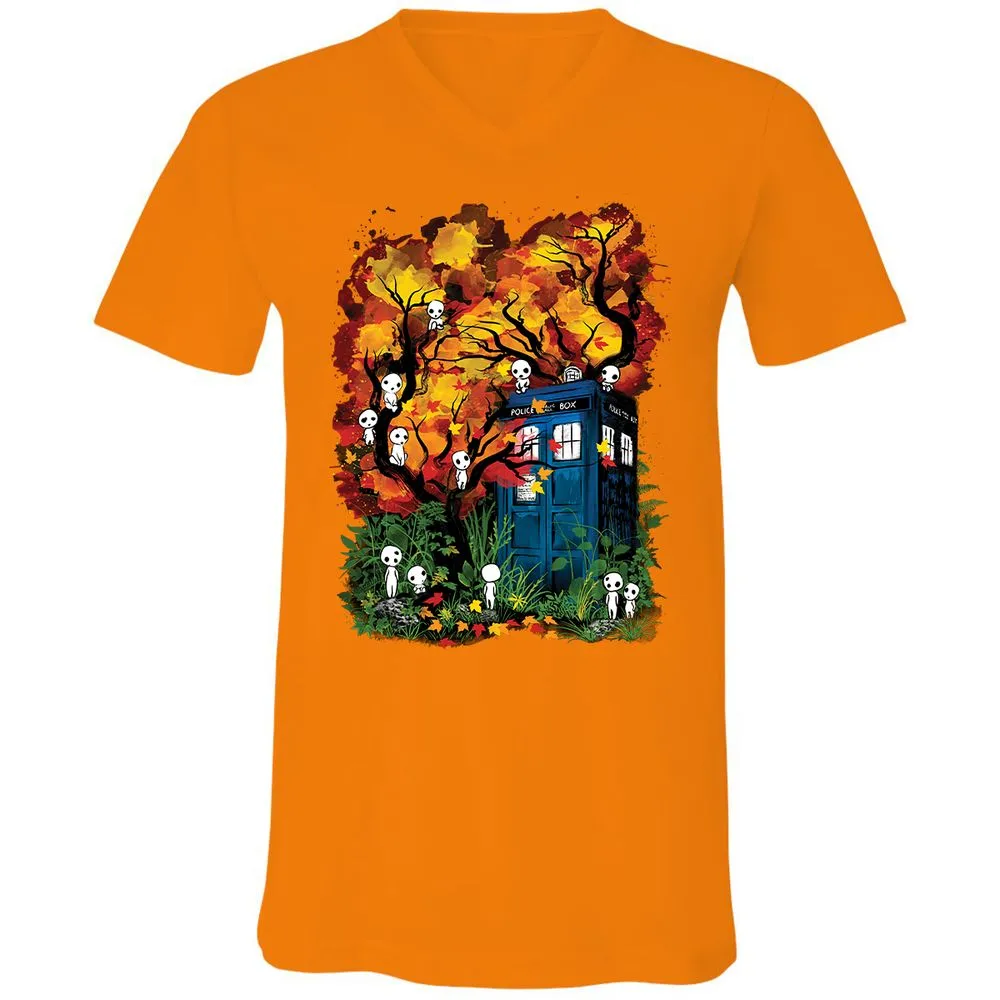 Unisex V-Neck T-Shirt - 57R19E23 - Orange - 11