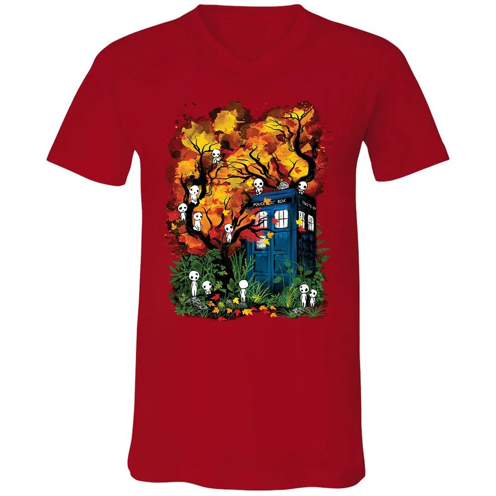Unisex V-Neck T-Shirt - 57R19E23 - Red - 3