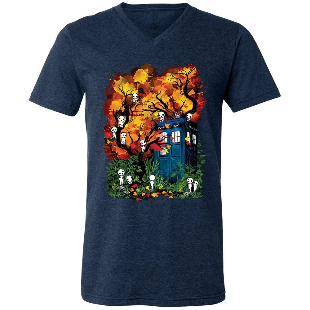 Unisex V-Neck T-Shirt - 57R19E23 - Heather Navy - 15