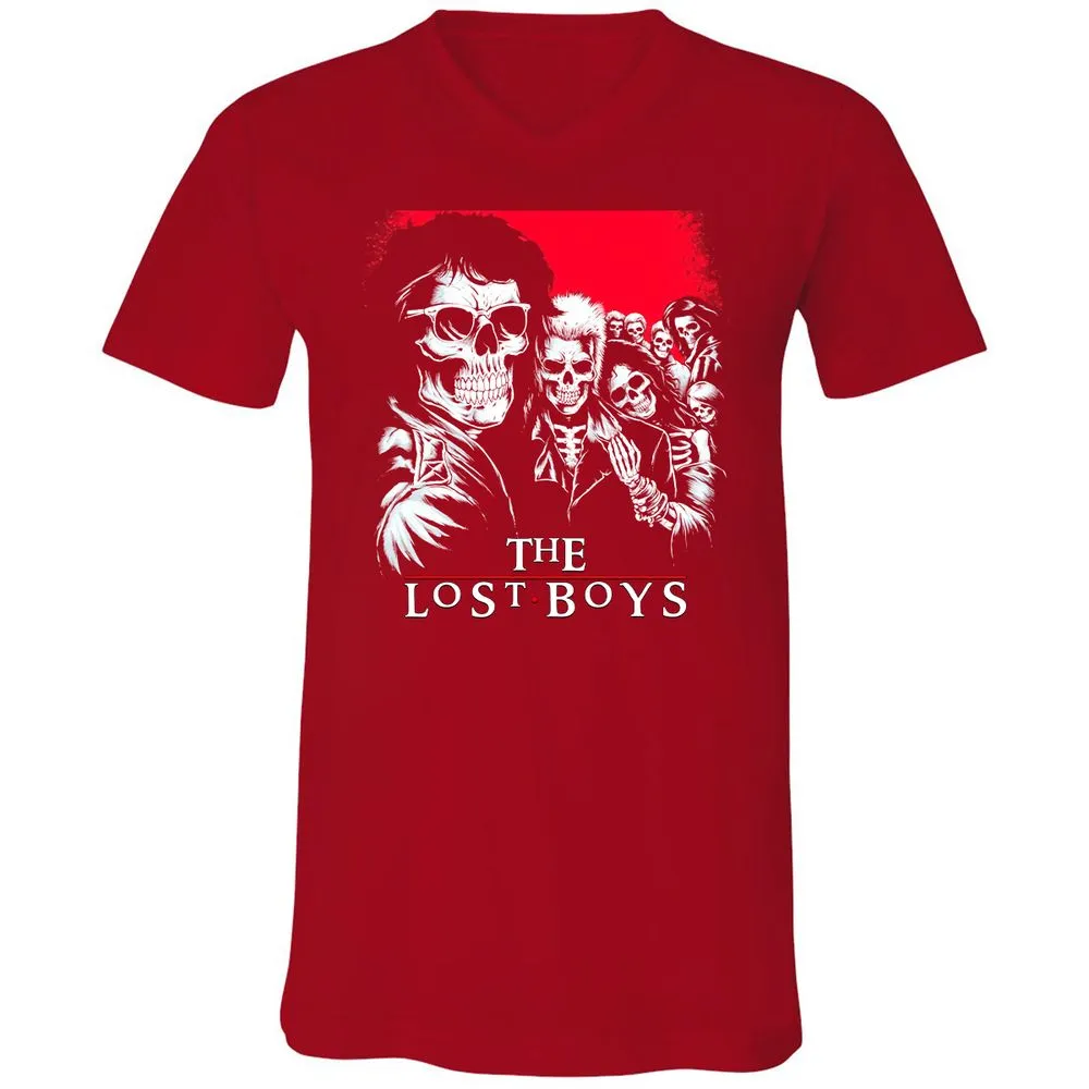 Unisex V-Neck T-Shirt - XEYEBQVQ - Red - 3