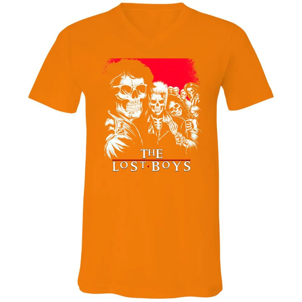 Unisex V-Neck T-Shirt - XEYEBQVQ - Orange - 11
