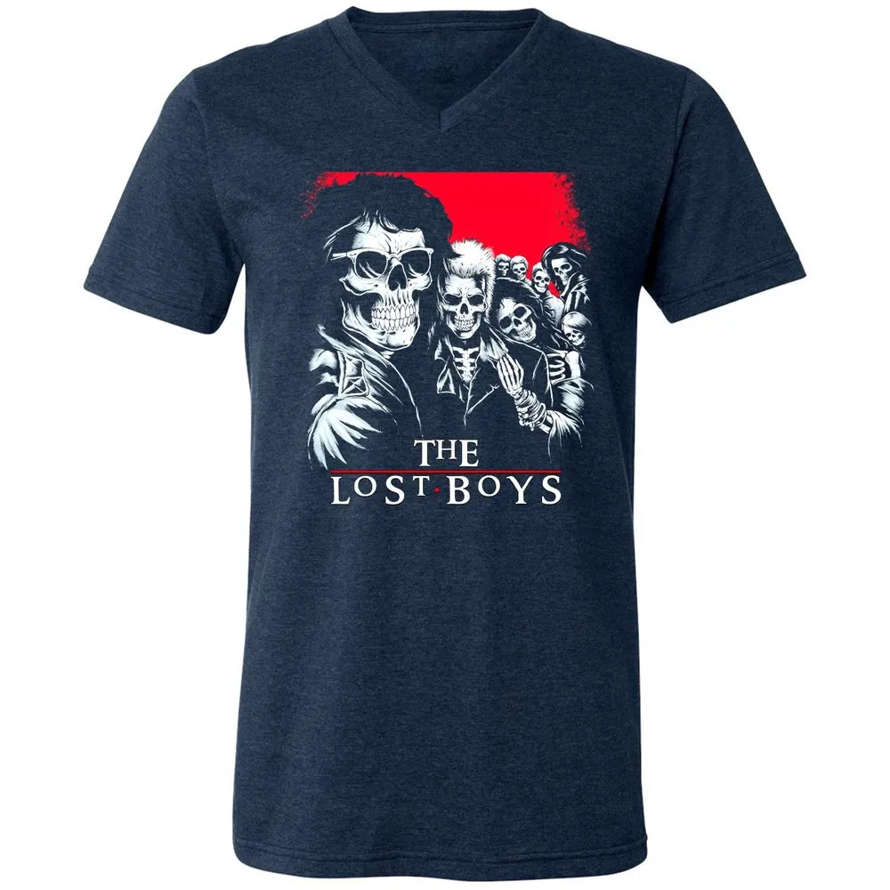 Unisex V-Neck T-Shirt - XEYEBQVQ - Heather Navy - 15