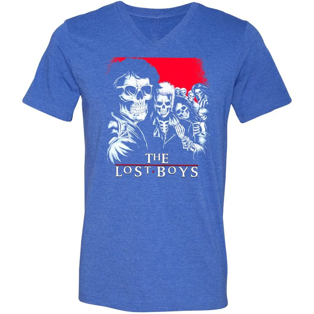 Unisex V-Neck T-Shirt - XEYEBQVQ - Heather True Royal - 14