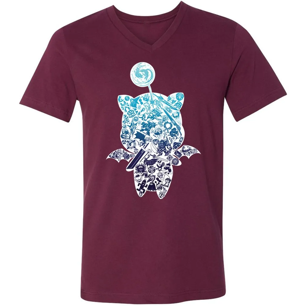 Unisex V-Neck T-Shirt - 427BNPML - Maroon - 6