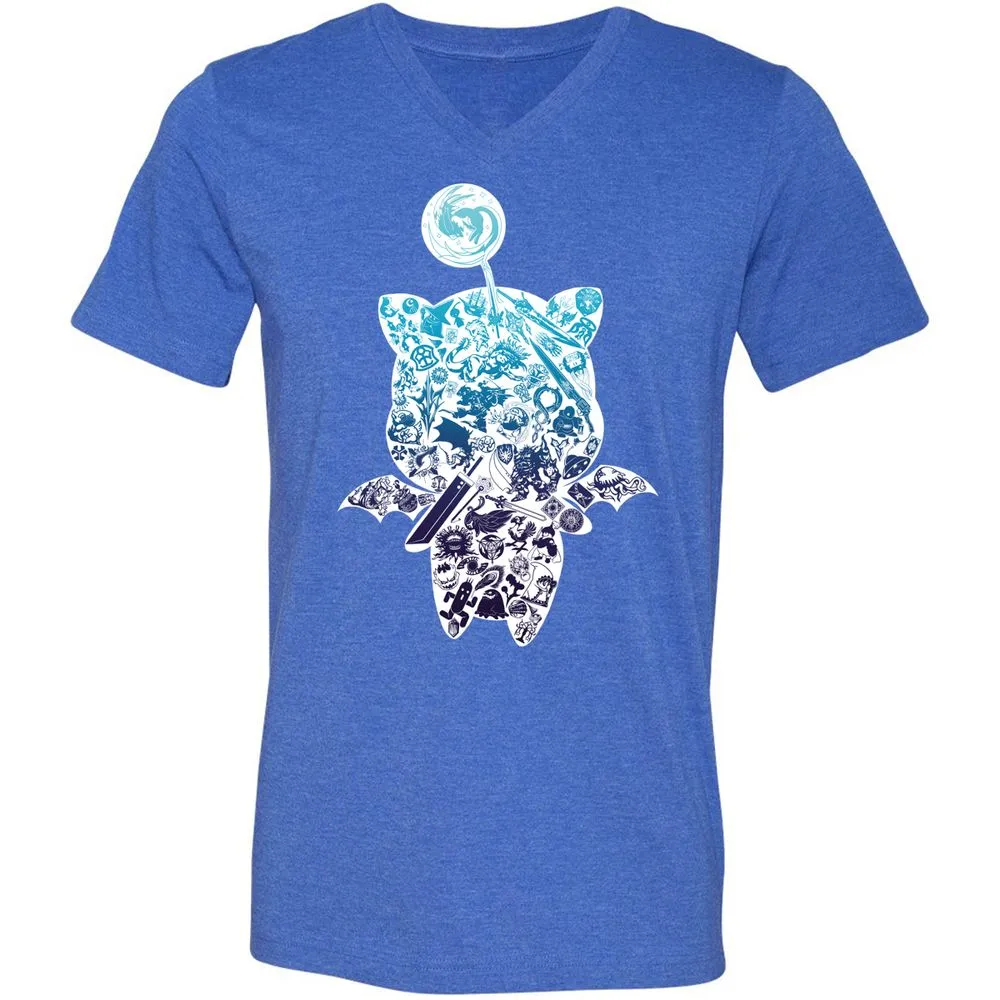 Unisex V-Neck T-Shirt - 427BNPML - Heather True Royal - 14