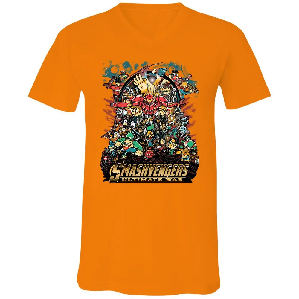 Unisex V-Neck T-Shirt - M4LCAVR5 - Orange - 11