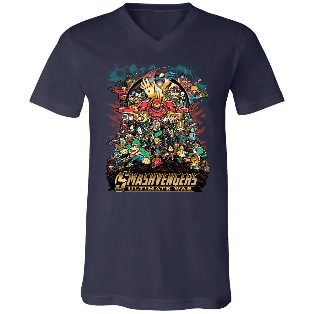 Unisex V-Neck T-Shirt - M4LCAVR5 - Navy - 2