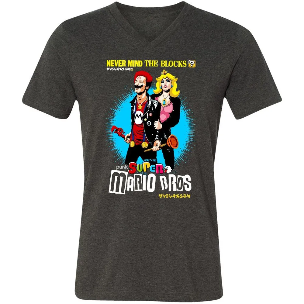 Unisex V-Neck T-Shirt - M14NDN74 - Dark Grey Heather - 8