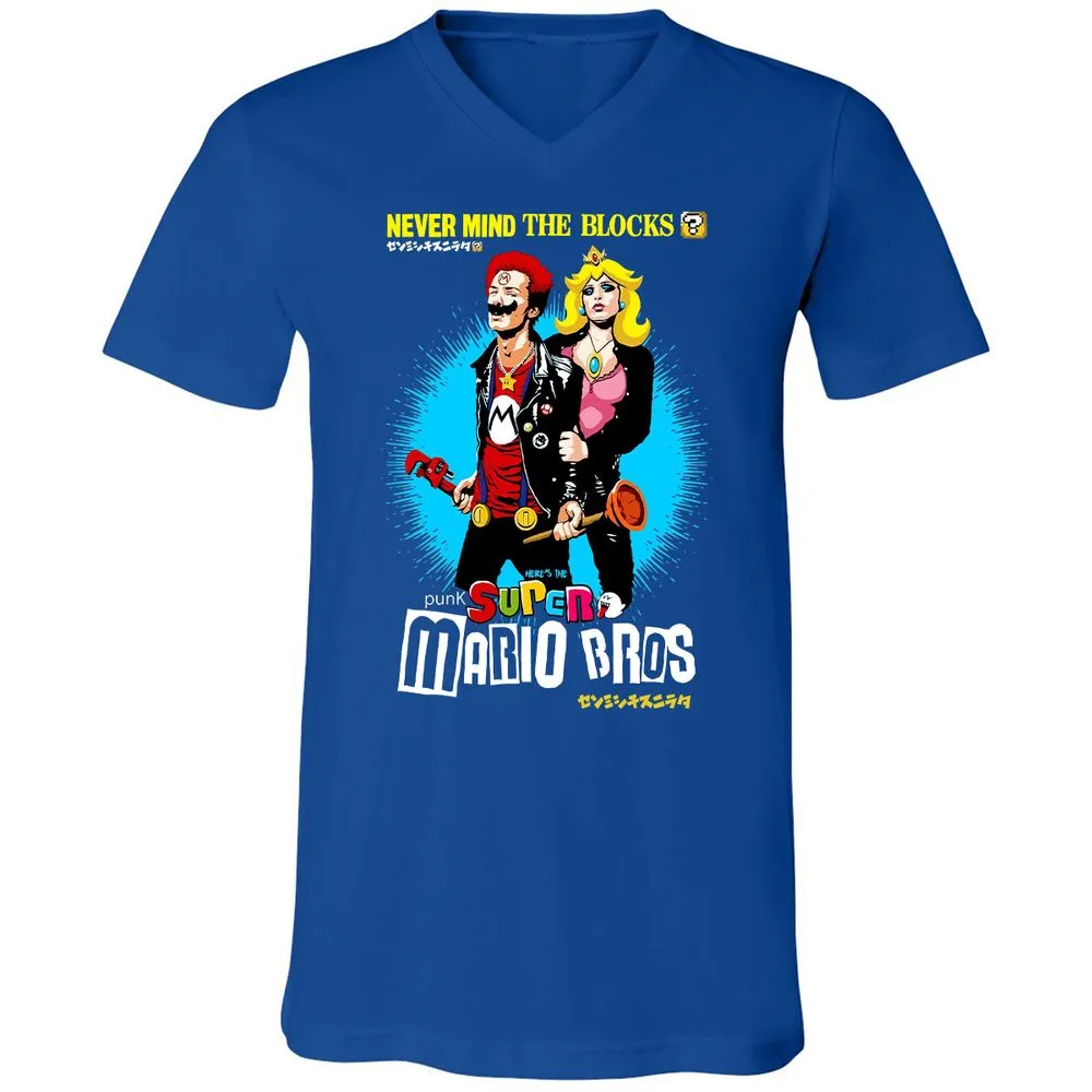 Unisex V-Neck T-Shirt - M14NDN74 - True Royal - 4