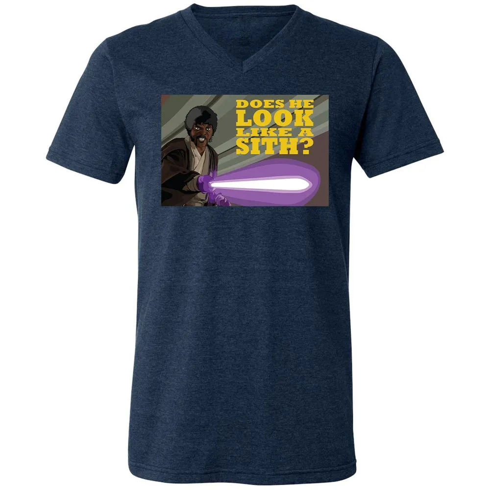 Unisex V-Neck T-Shirt - CEU62ZUE - Heather Navy - 15