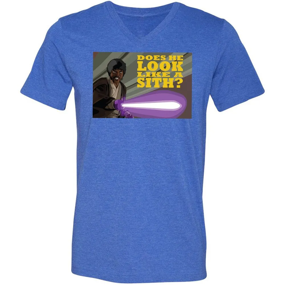 Unisex V-Neck T-Shirt - CEU62ZUE - Heather True Royal - 14