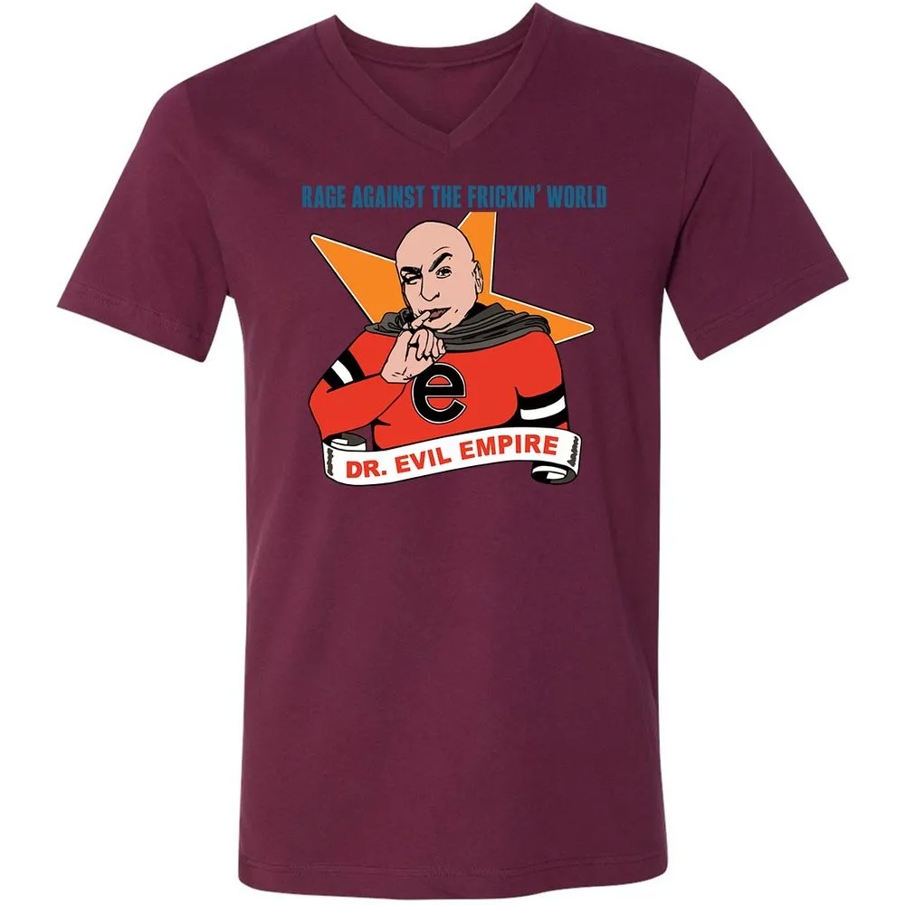 Unisex V-Neck T-Shirt - RNVB1KM3 - Maroon - 6