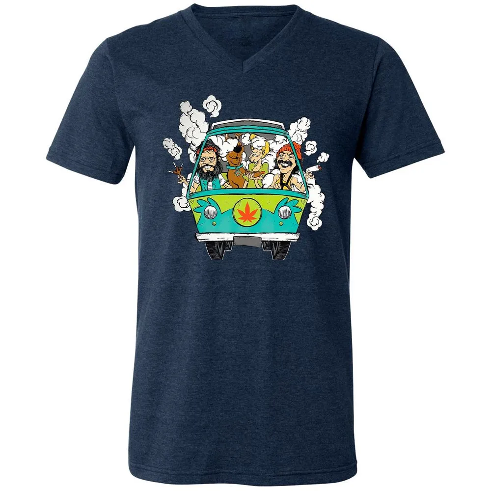 Unisex V-Neck T-Shirt - 417KPKT3 - Heather Navy - 15