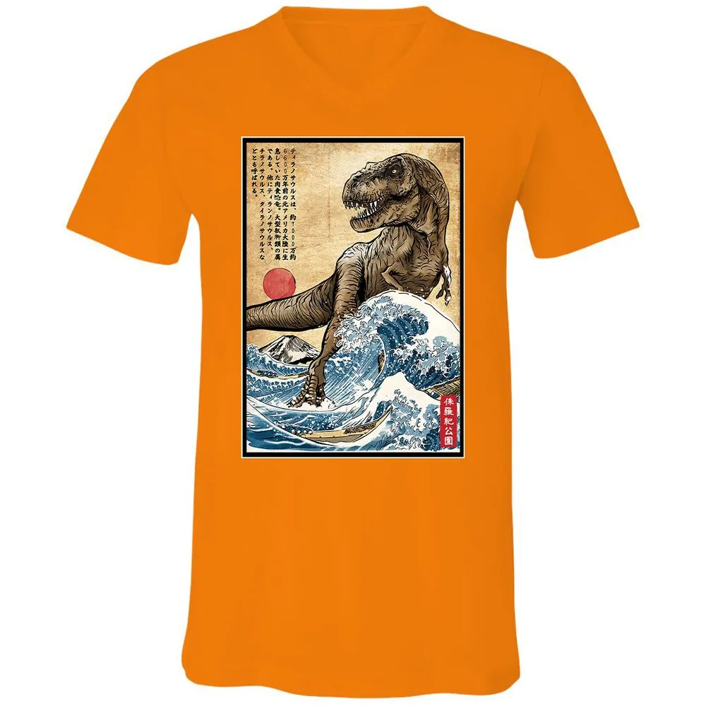 Unisex V-Neck T-Shirt - KWYYWWJY - Orange - 11