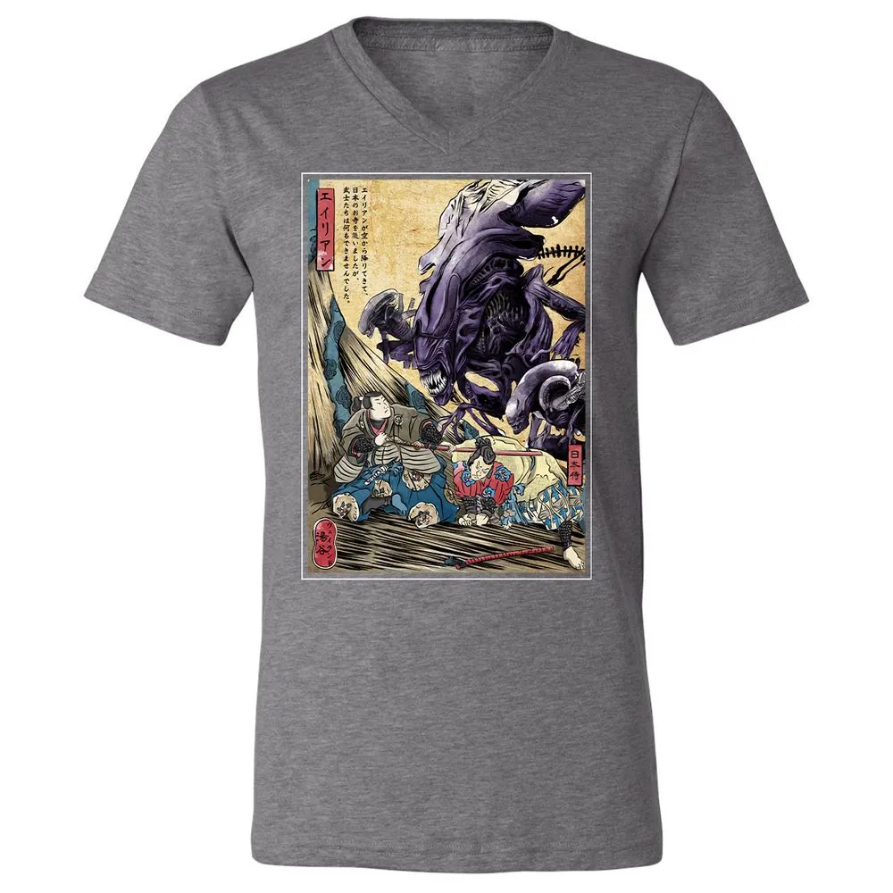 Unisex V-Neck T-Shirt - T66RFLWZ - Deep Heather - 13