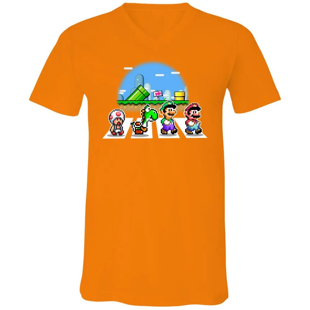 Unisex V-Neck T-Shirt - R4W2CWZ6 - Orange - 11