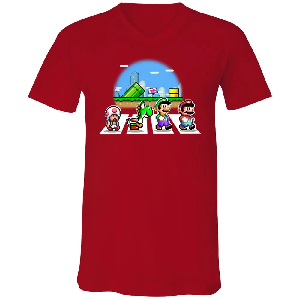 Unisex V-Neck T-Shirt - R4W2CWZ6 - Red - 3
