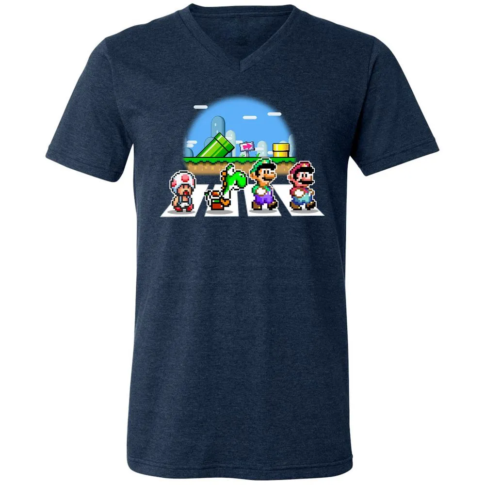 Unisex V-Neck T-Shirt - R4W2CWZ6 - Heather Navy - 15
