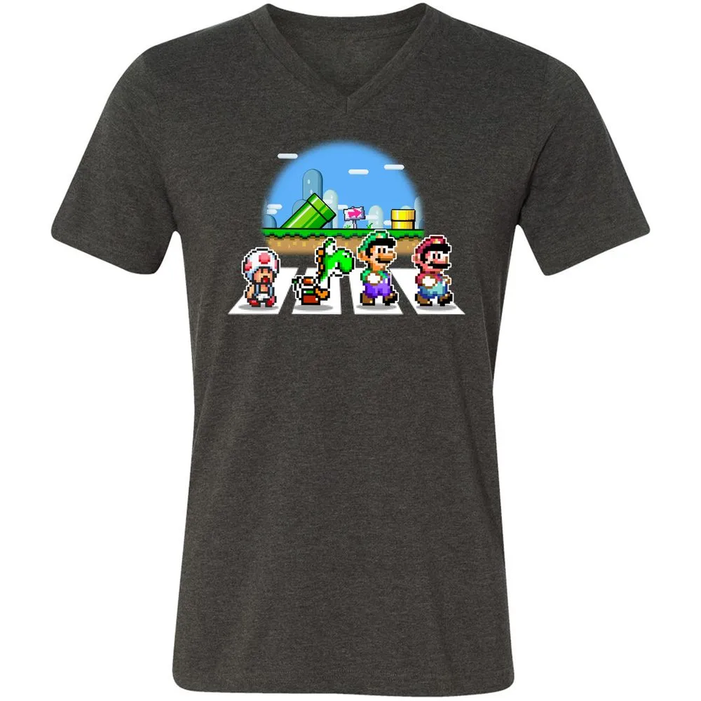 Unisex V-Neck T-Shirt - R4W2CWZ6 - Dark Grey Heather - 8