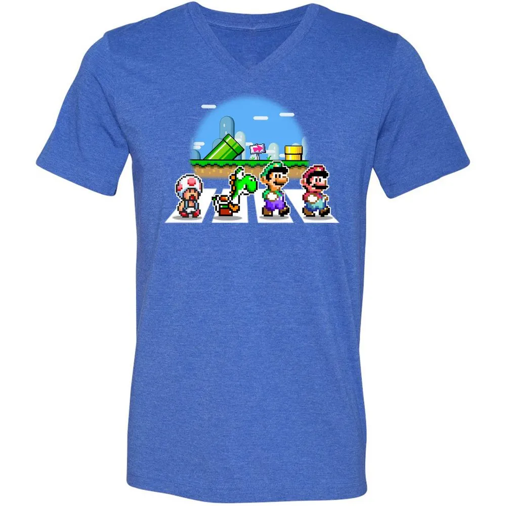 Unisex V-Neck T-Shirt - R4W2CWZ6 - Heather True Royal - 14