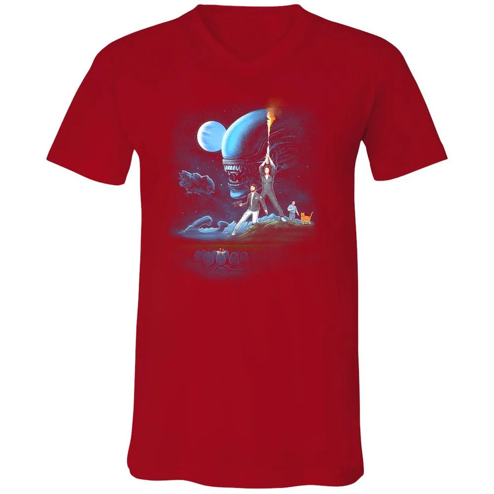 Unisex V-Neck T-Shirt - DJBBM2E9 - Red - 3