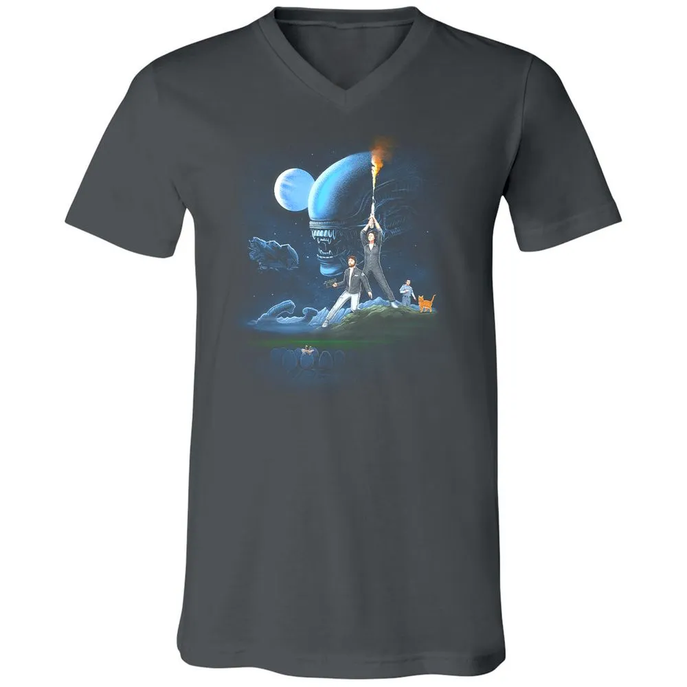 Unisex V-Neck T-Shirt - DJBBM2E9 - Asphalt - 12