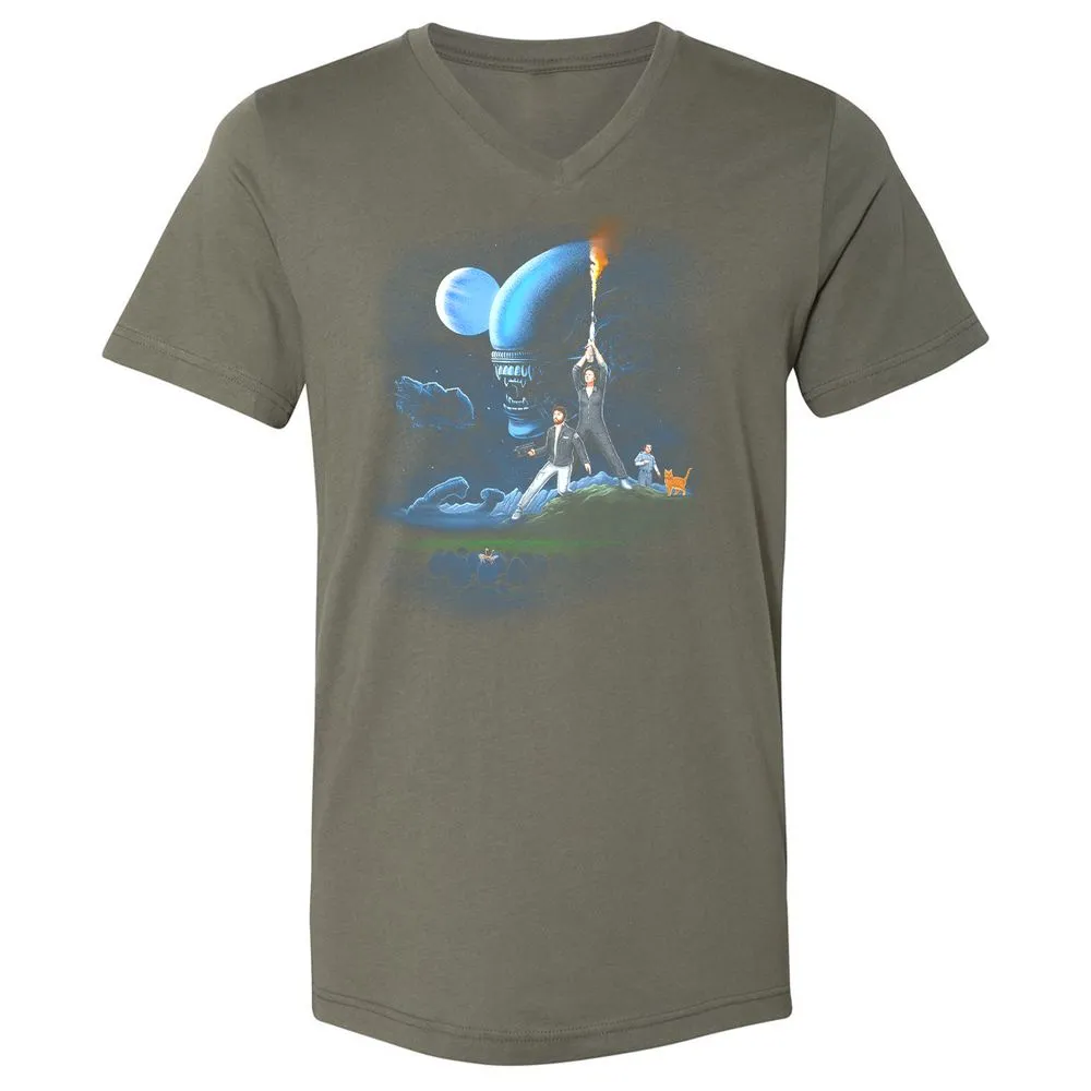 Unisex V-Neck T-Shirt - DJBBM2E9 - Military Green - 10