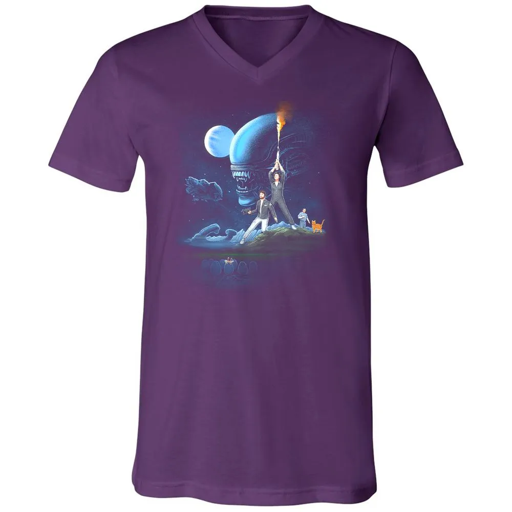 Unisex V-Neck T-Shirt - DJBBM2E9 - Team Purple - 9