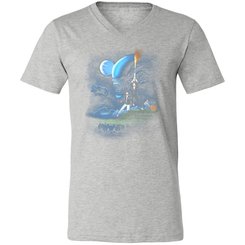 Unisex V-Neck T-Shirt - DJBBM2E9 - Athletic Heather - 7