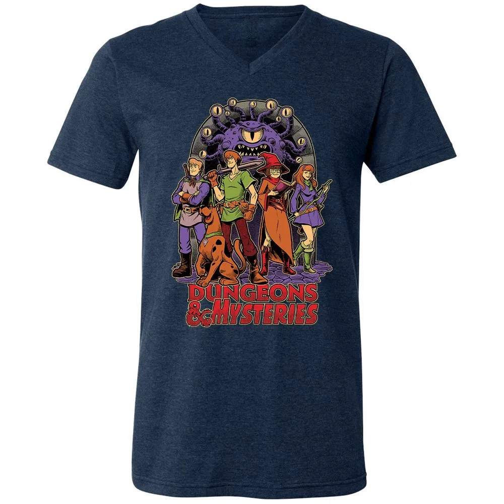 Unisex V-Neck T-Shirt - 8NA6RN17 - Heather Navy - 15