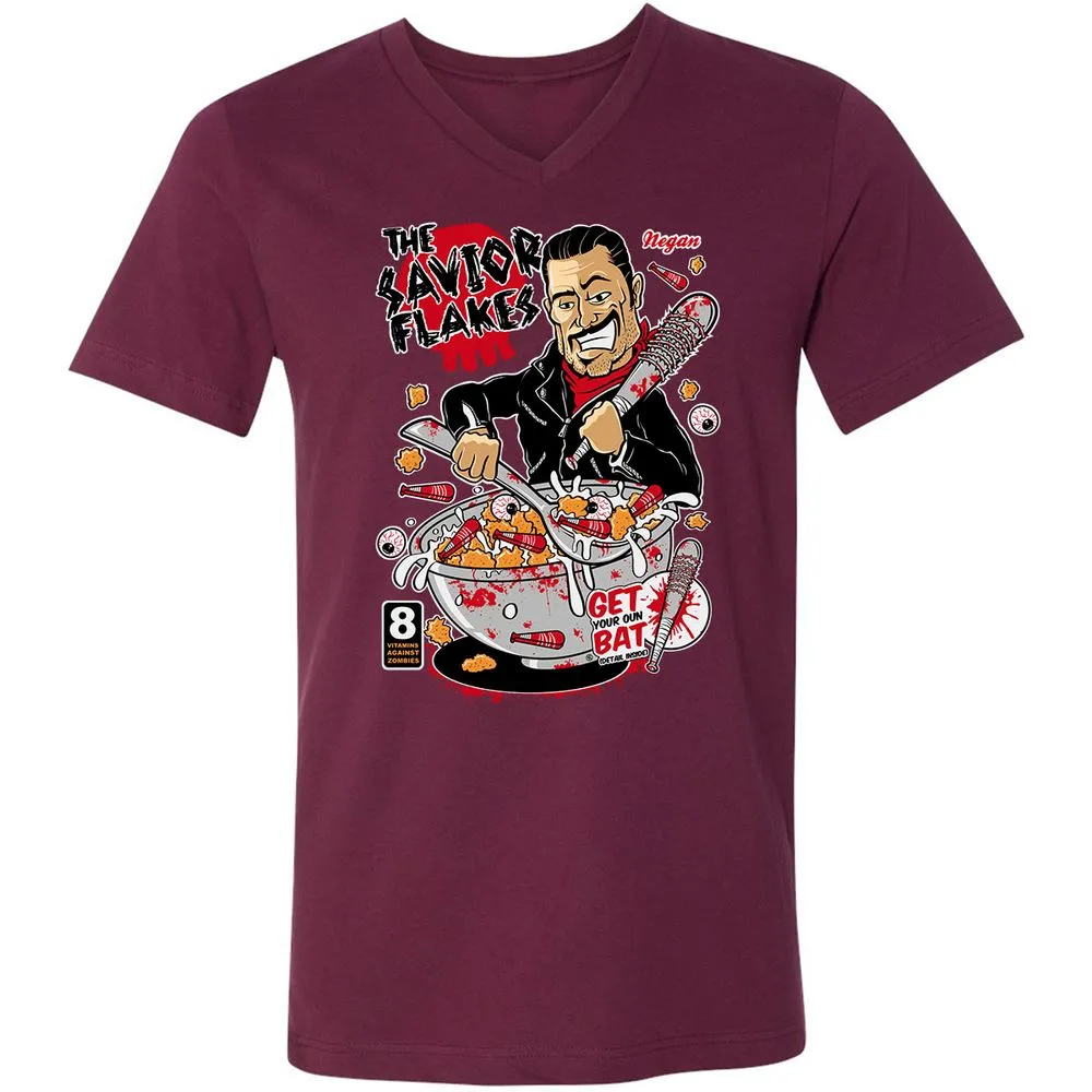 Unisex V-Neck T-Shirt - QTFZ2FYS - Maroon - 6