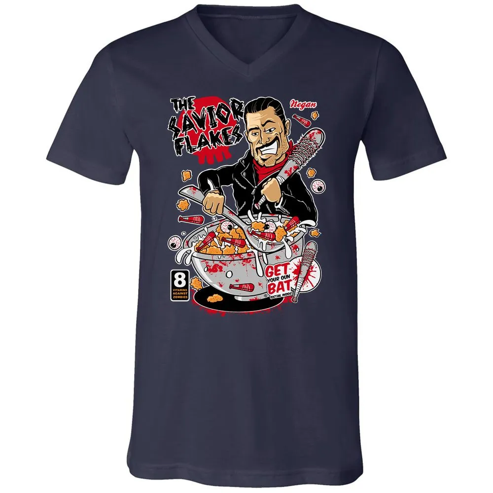 Unisex V-Neck T-Shirt - QTFZ2FYS - Navy - 2