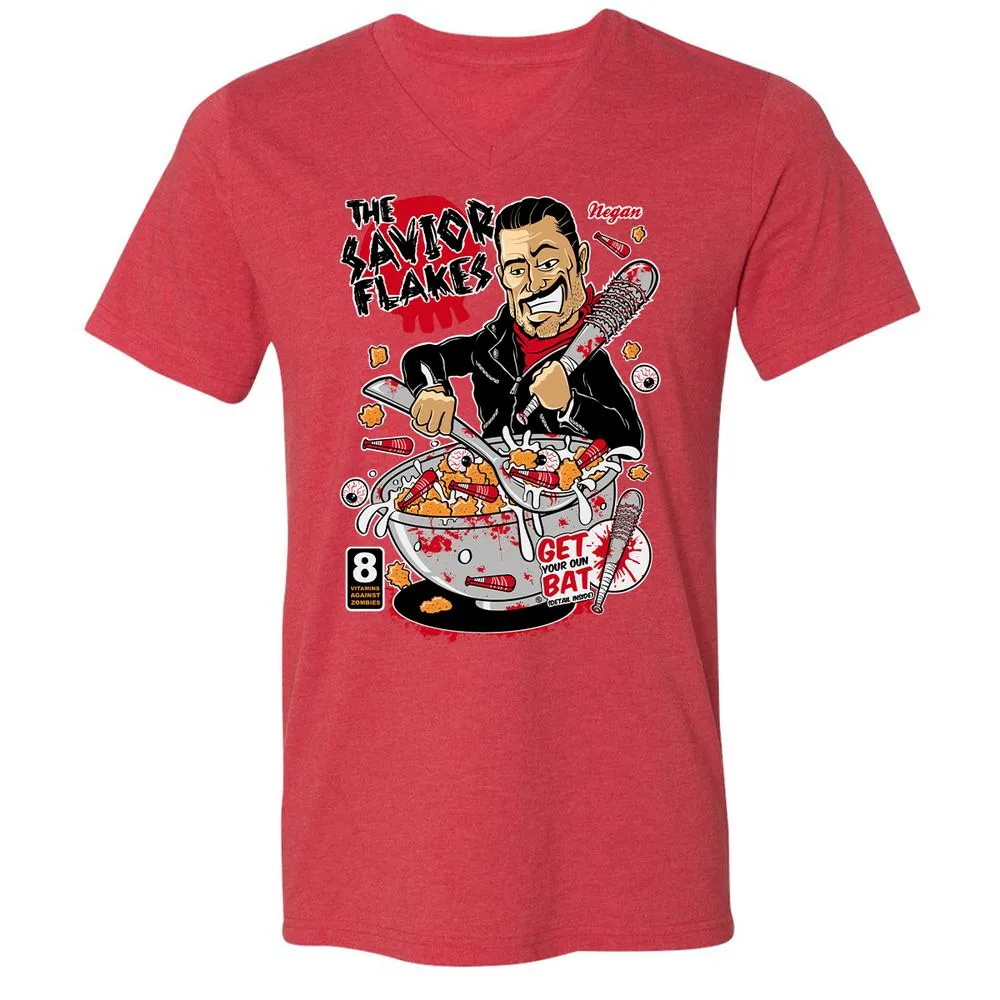 Unisex V-Neck T-Shirt - QTFZ2FYS - Heather Red - 16