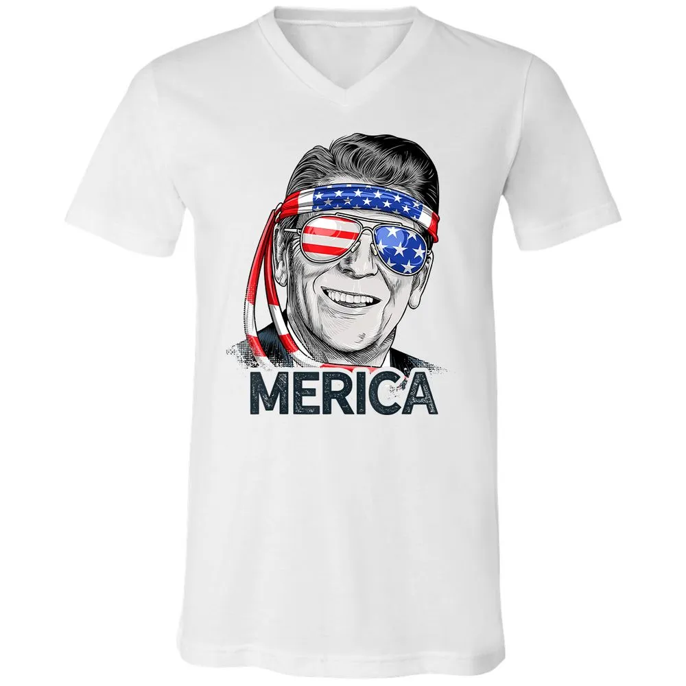 Unisex V-Neck T-Shirt - L1X8JY6Y - White - 5