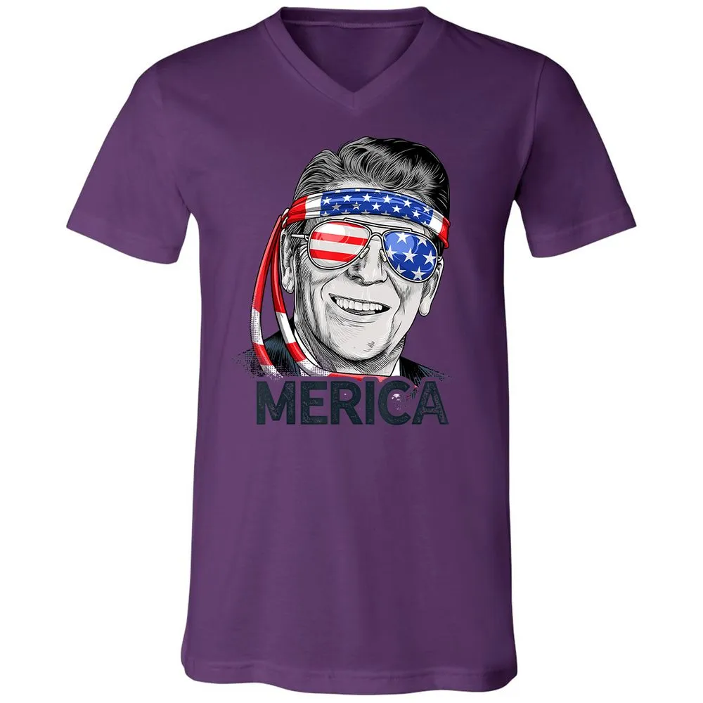 Unisex V-Neck T-Shirt - L1X8JY6Y - Team Purple - 9