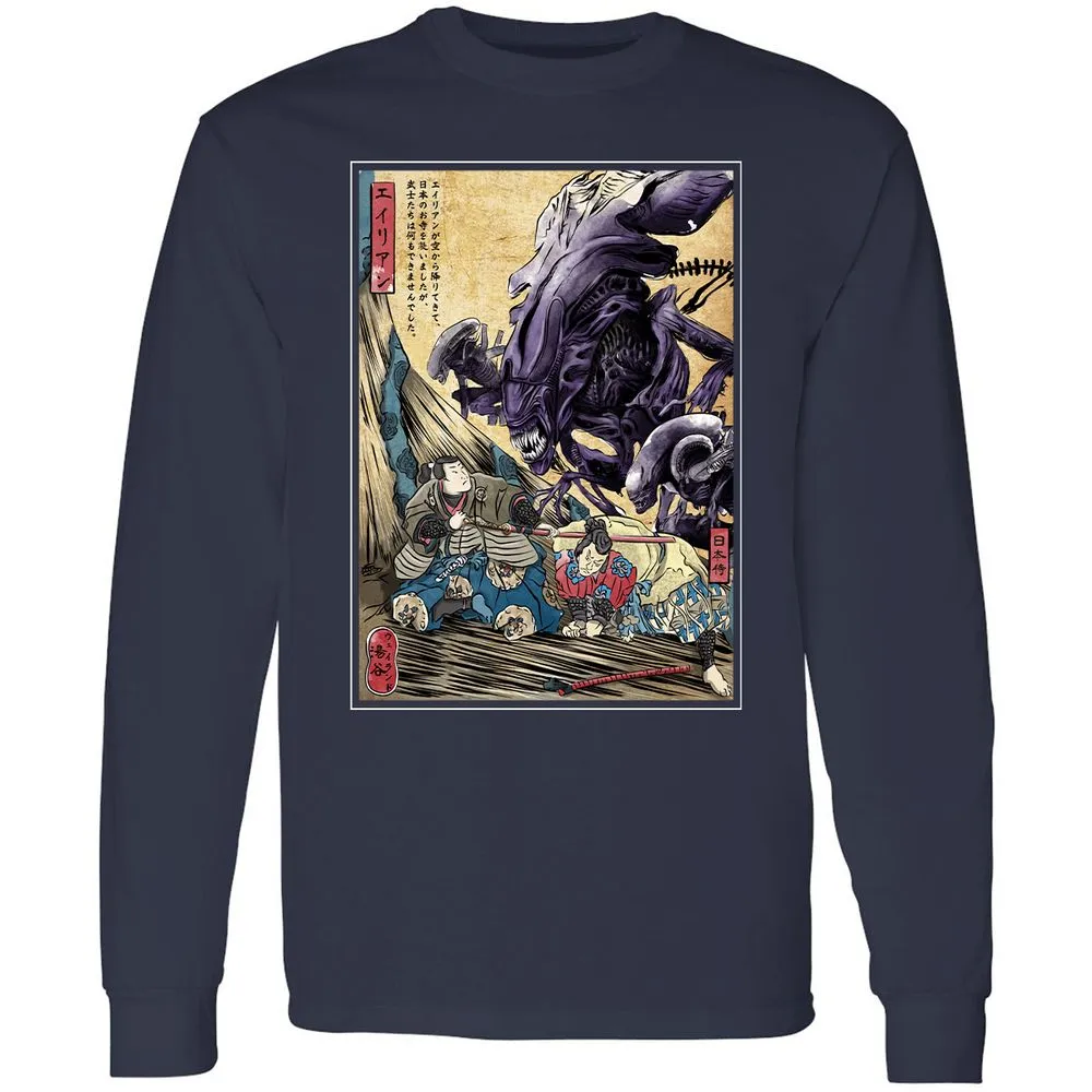 Long Sleeve T-Shirt - XKRFGHRR - Navy - 2