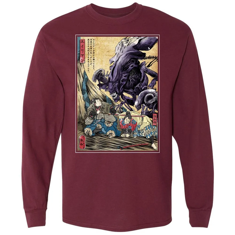 Long Sleeve T-Shirt - XKRFGHRR - Maroon - 11