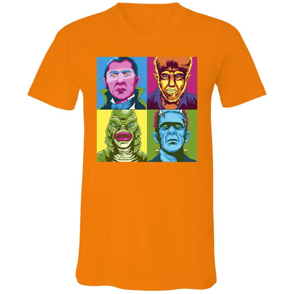 Unisex V-Neck T-Shirt - ZRGXUVQ5 - Orange - 11