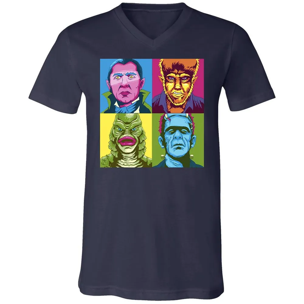 Unisex V-Neck T-Shirt - ZRGXUVQ5 - Navy - 2