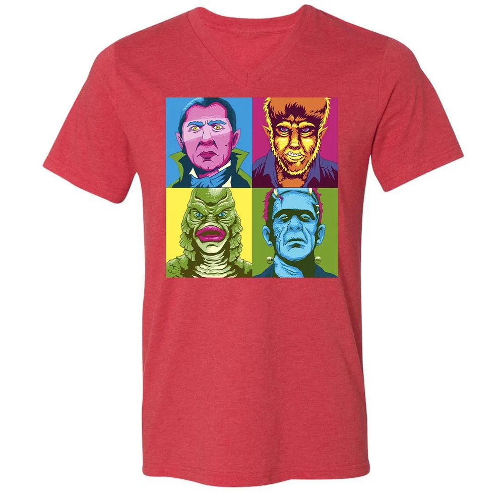 Unisex V-Neck T-Shirt - ZRGXUVQ5 - Heather Red - 16