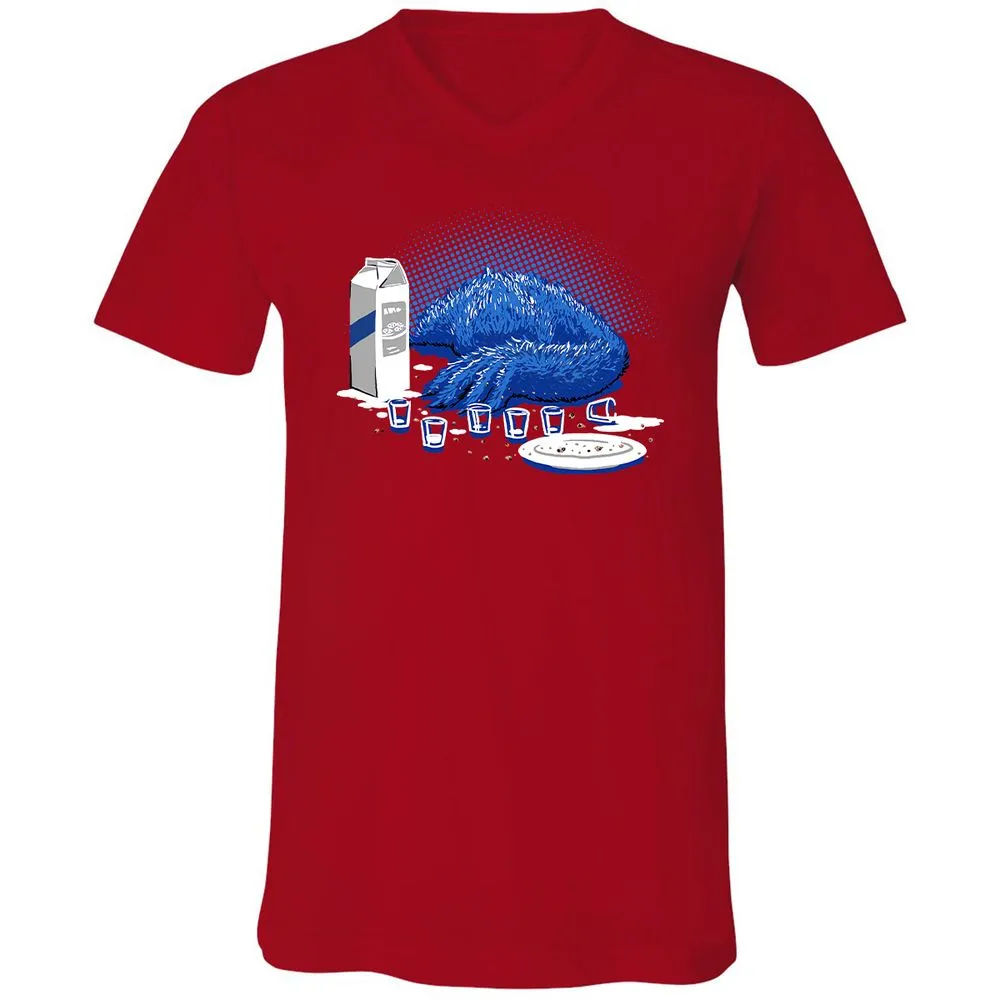 Unisex V-Neck T-Shirt - LJFVAHP8 - Red - 3
