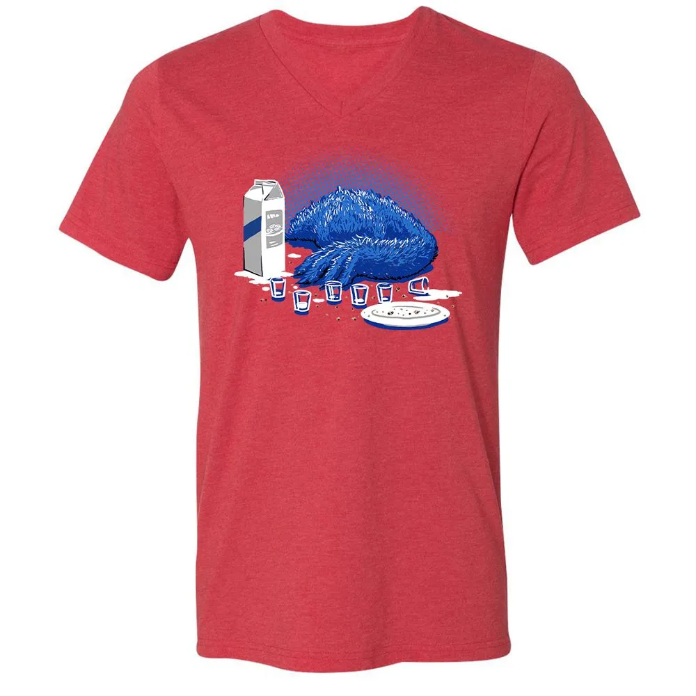 Unisex V-Neck T-Shirt - LJFVAHP8 - Heather Red - 16