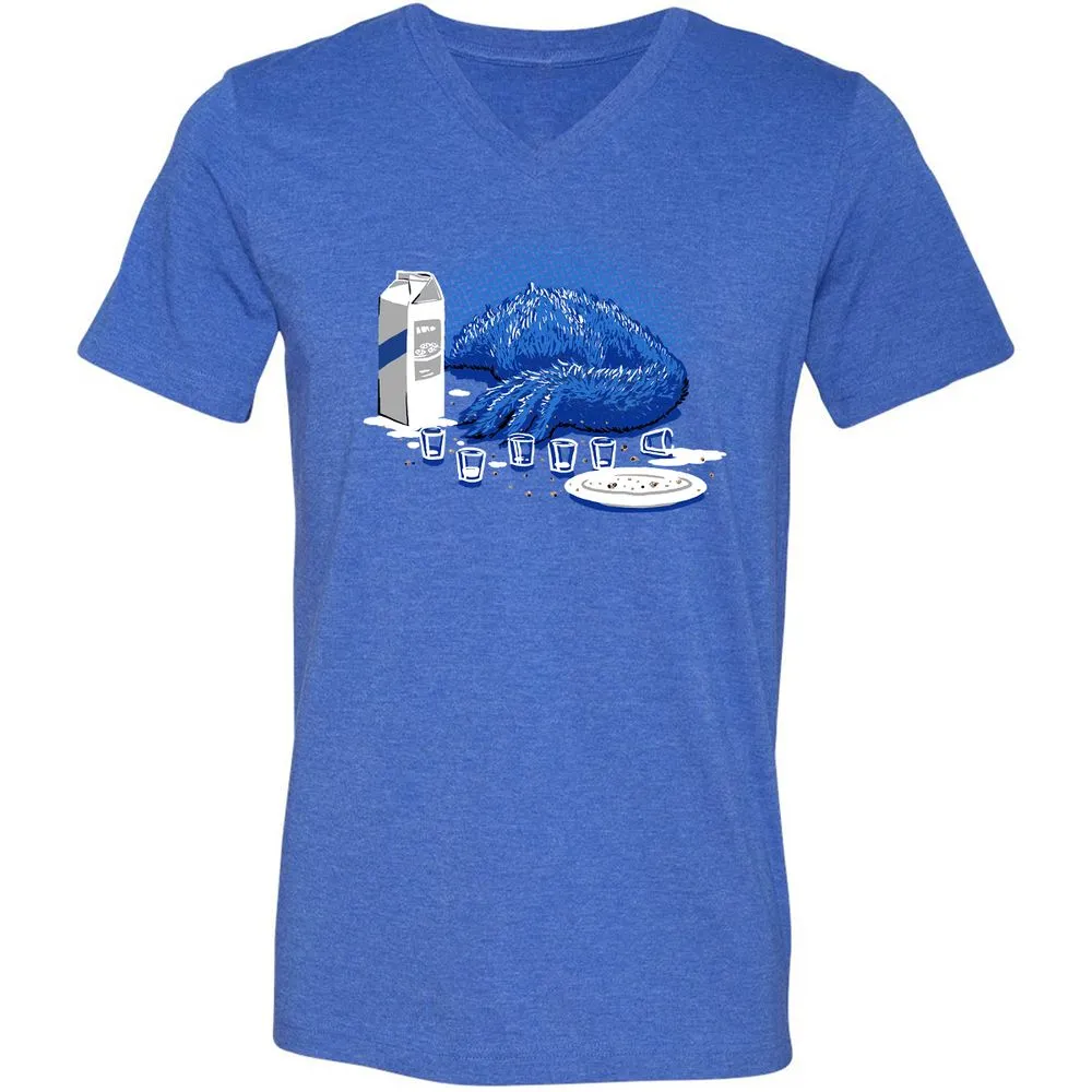Unisex V-Neck T-Shirt - LJFVAHP8 - Heather True Royal - 14