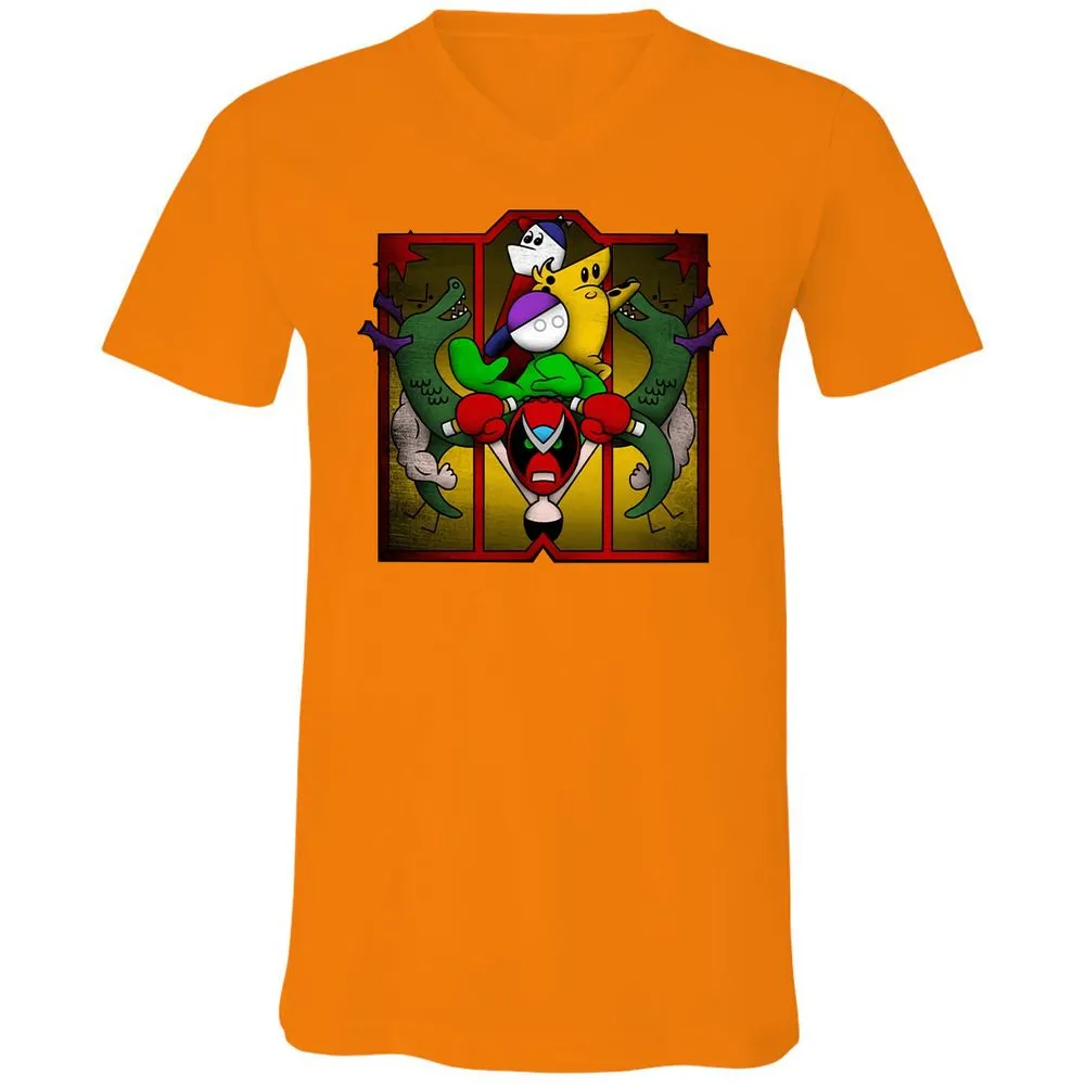 Unisex V-Neck T-Shirt - BMNHNG8F - Orange - 11