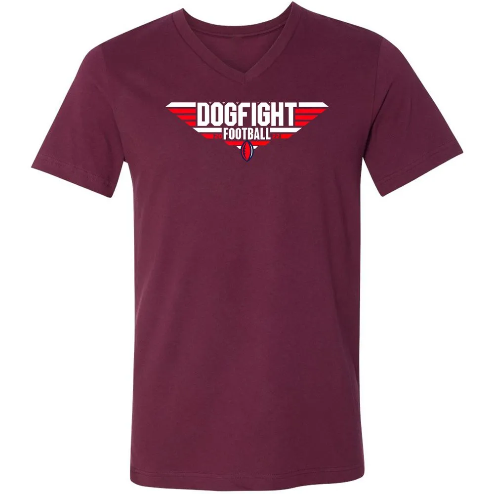Unisex V-Neck T-Shirt - 6KJ4UUPV - Maroon - 6