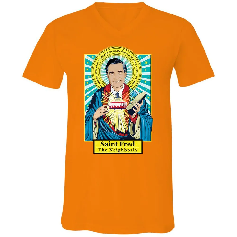 Unisex V-Neck T-Shirt - LCTVDF6Y - Orange - 11