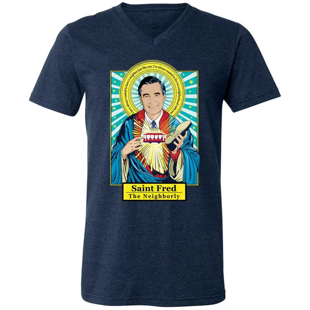 Unisex V-Neck T-Shirt - LCTVDF6Y - Heather Navy - 15